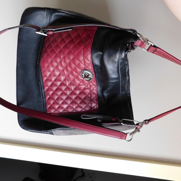 Burgundy Black and Gray Crossbody Purse - Picture 6 of 6